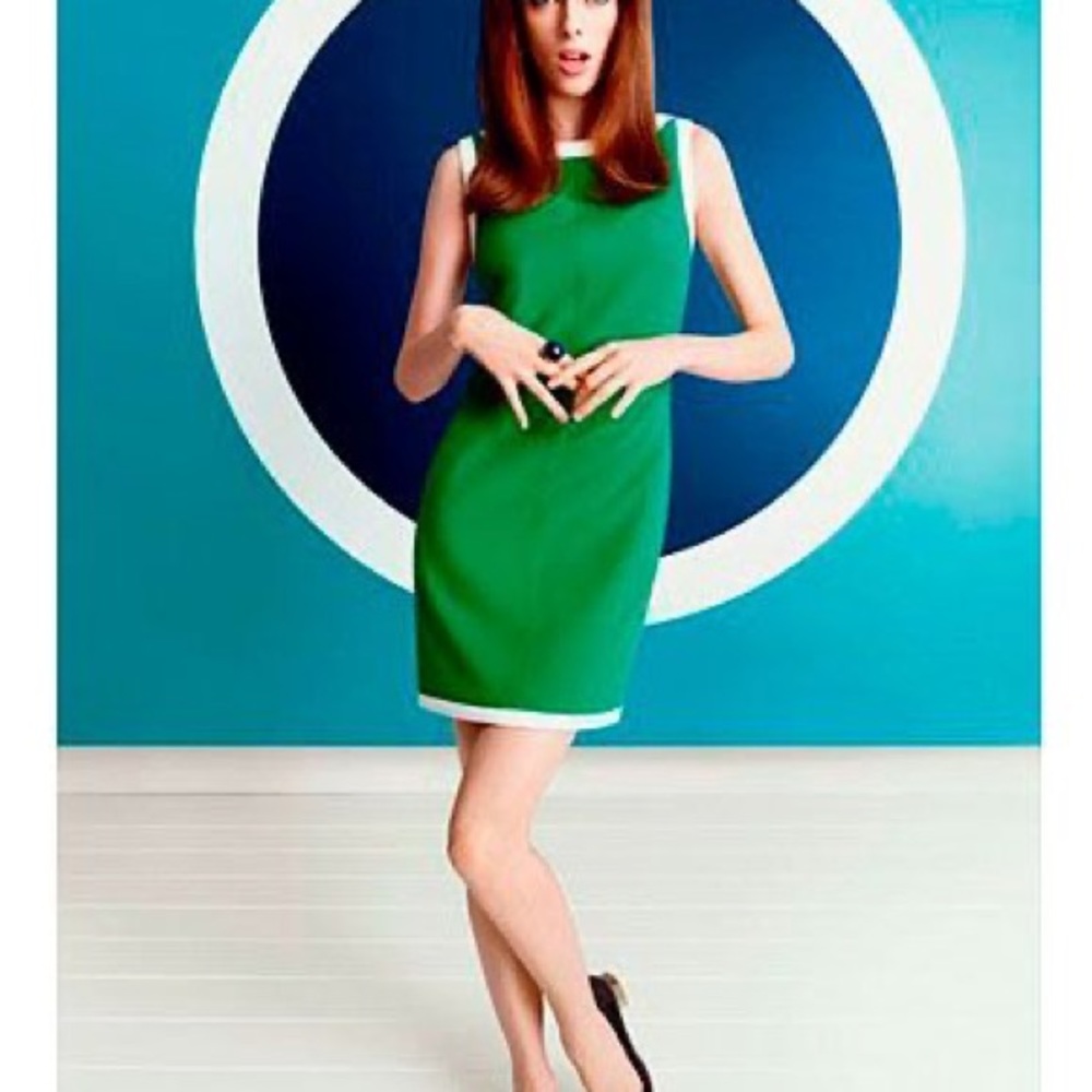 Banana Republic minidress MadMen Collection green and white size 10